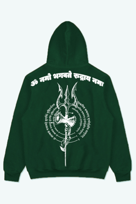 LORD SHIVA IMMORTAL OVERSIZED HOODIE (MILITARY GREEN)-S
