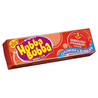 Wrigley's Hubba Bubba Seriously Strawberry Bubble Gum, 35 gm