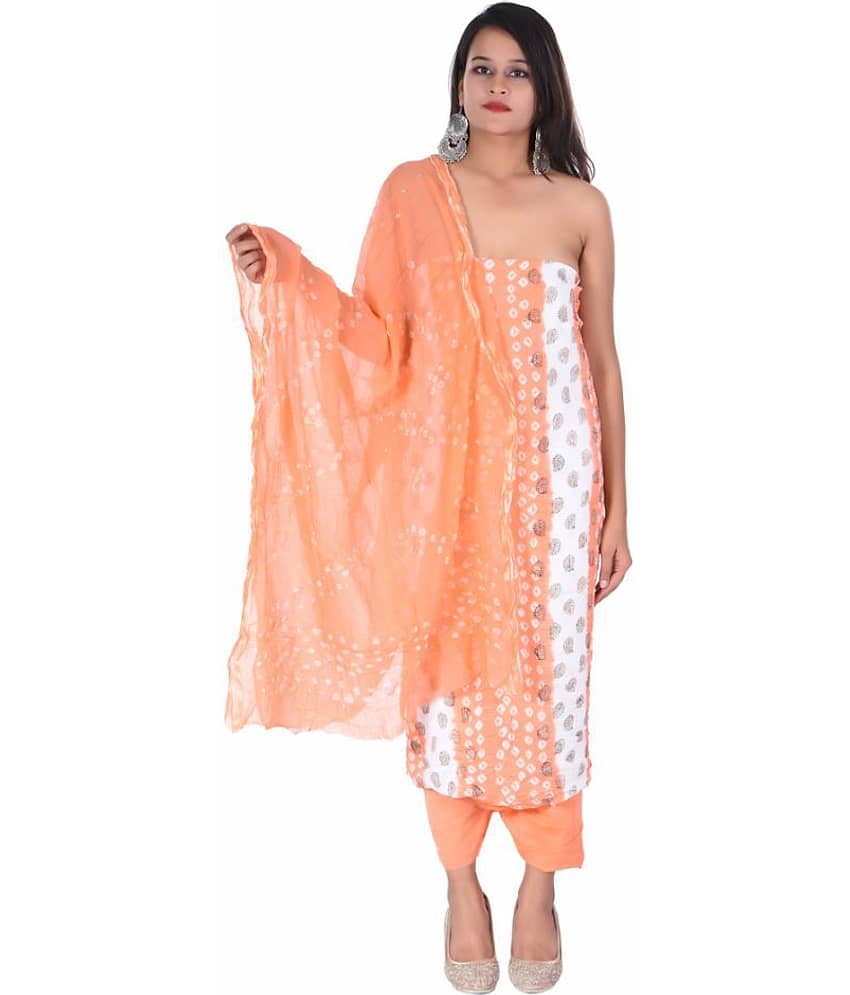 Aprtim White Cotton Dress Material