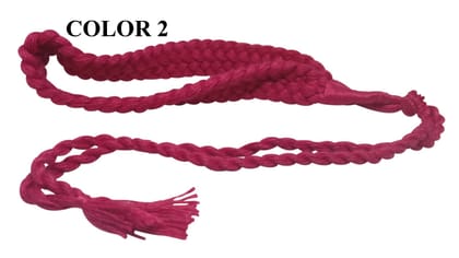 Cotton Dori Adjustable Back Rope Double Braided 2x0.5cm 15inch Cord-Color 2-> Pink / Pack of 2 pieces