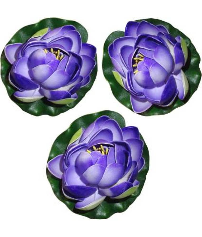 Green plant indoor Lotus Blue Floating Flowers - Pack of 3