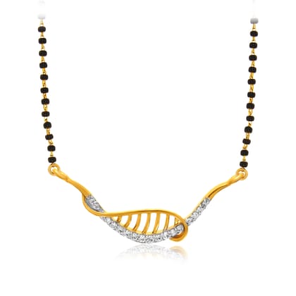 Senco Gold Musical Notes Diamond Mangalsutra (1.5 gram / 0.16 Ct / HI-SI / 18K Yellow Gold)
