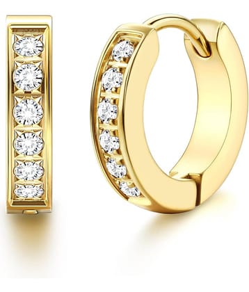 Style Wind Golden Hoops Earrings ( Pack of 1 )