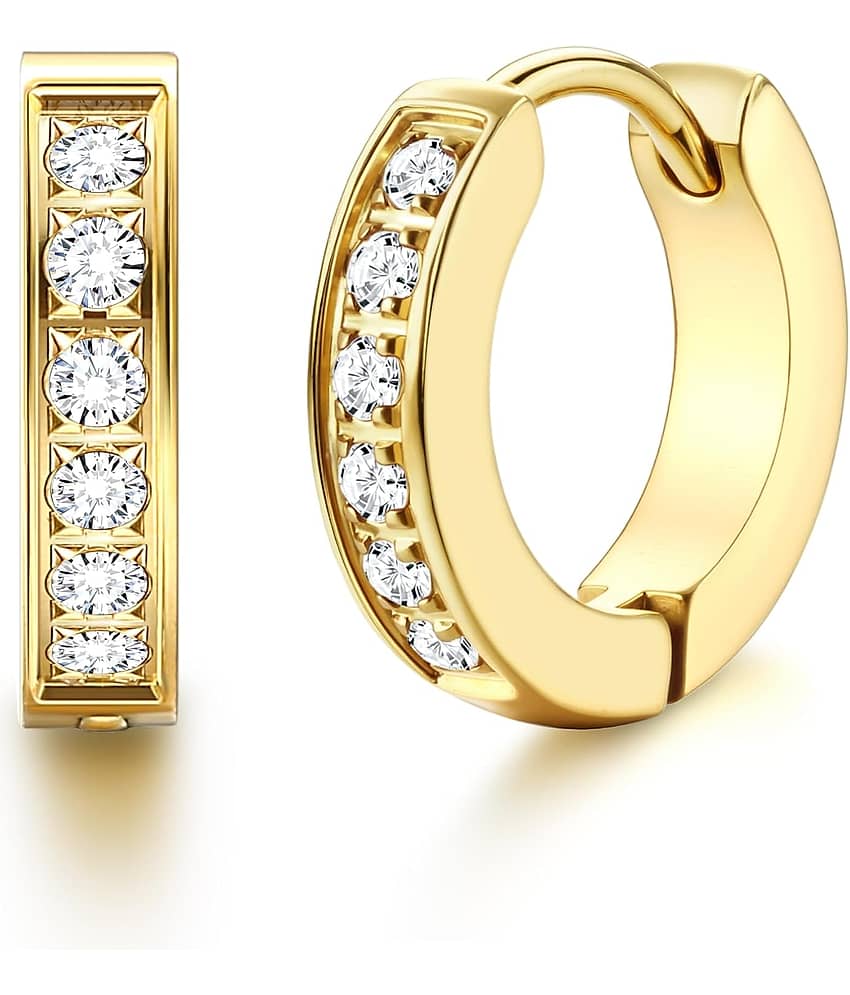 Style Wind Golden Hoops Earrings ( Pack of 1 )