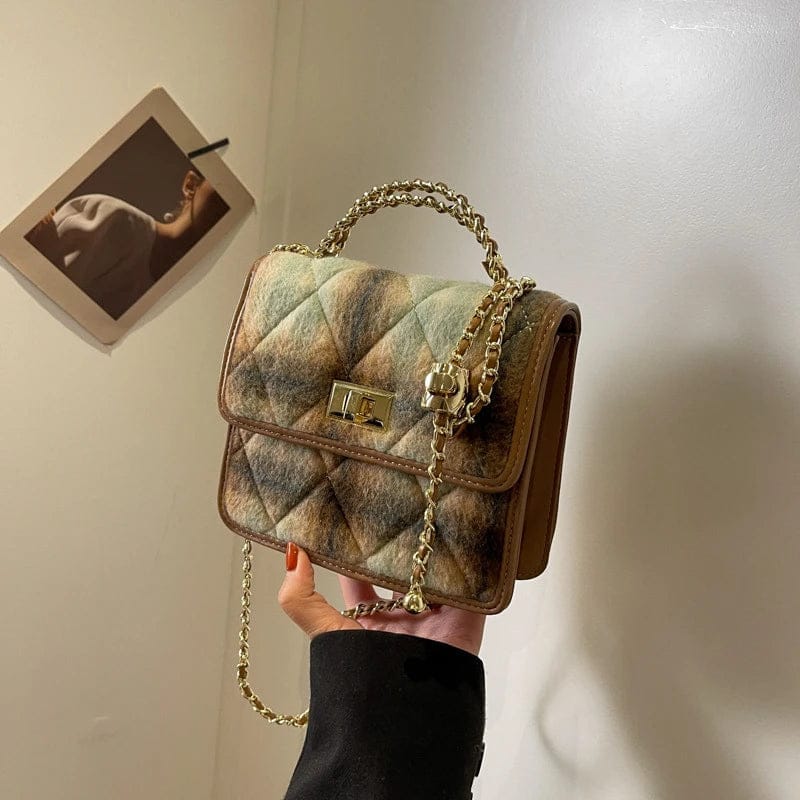 Famous Designer Inspired Trendy Womens Purses And Handbags Classic Flap Tweed Chain Shoulder Crossbody Messenger Bags Ladies