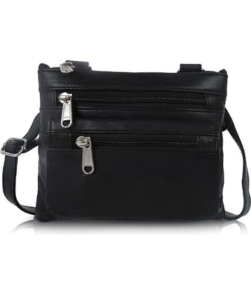 CIMONI Sling Bag Pure Leather Set of 1 ( Black )