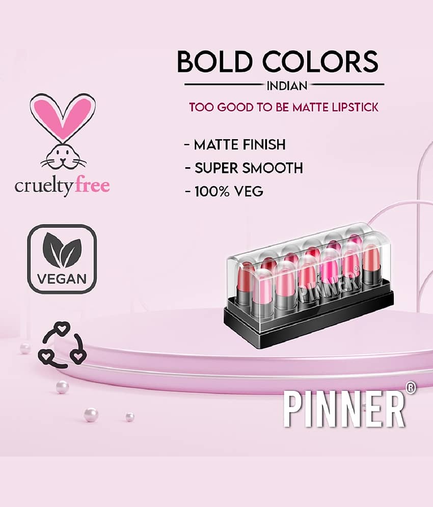 Pinner Minis Pout Party Matte Lipstick Highly Pigmented Mini Lipsticks (Set of 12 )