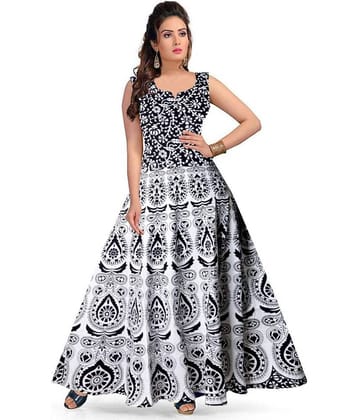 Rangun Women Cotton Ethnic Dress ( Black )