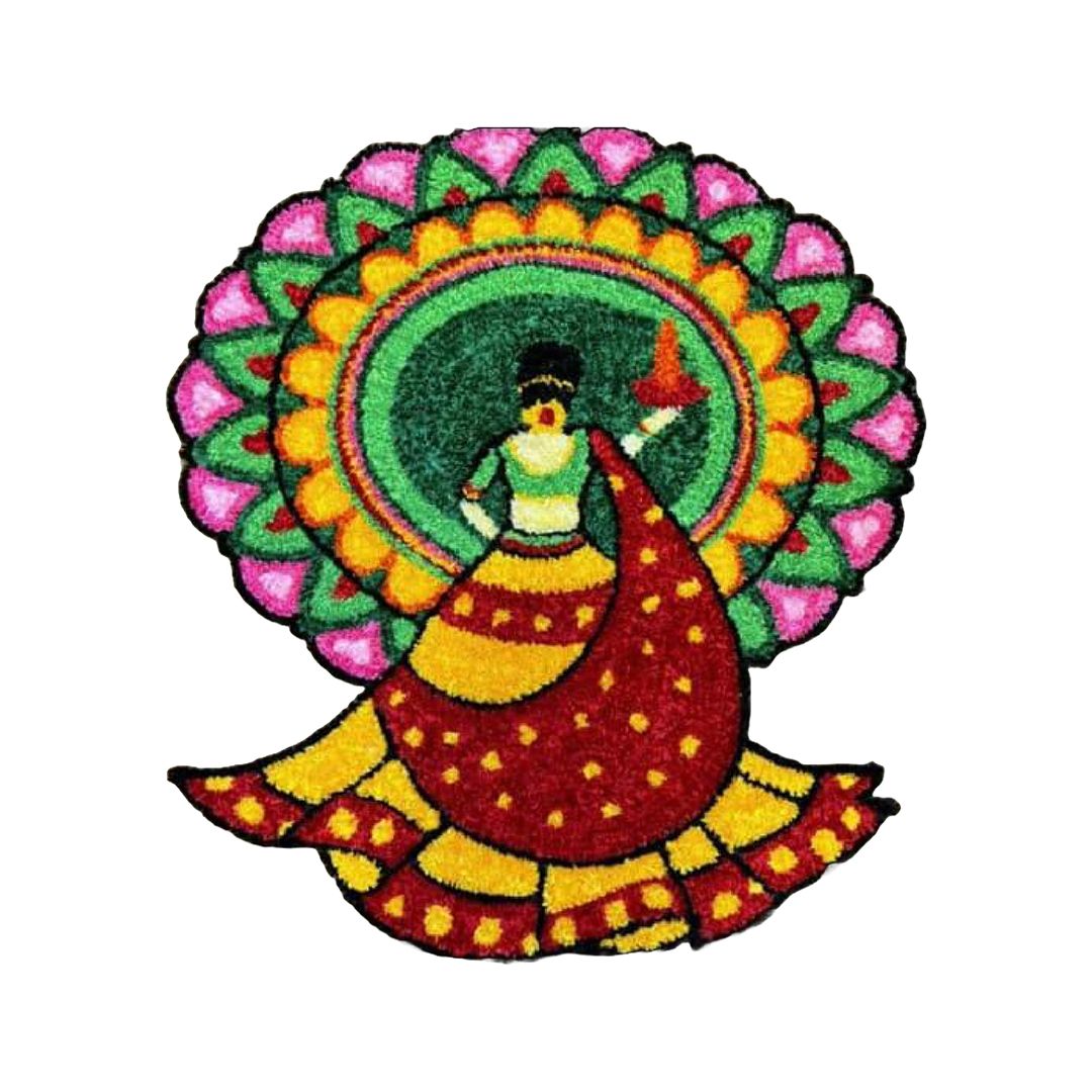 Handcrafted Woolen Rangoli Door-mat 2