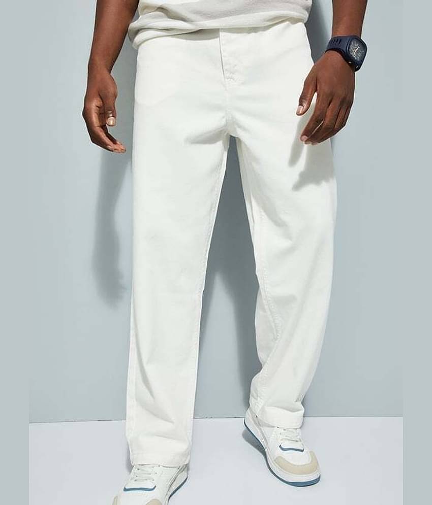 Star4well Relaxed Basic Men's Jeans - White ( Pack of 1 )