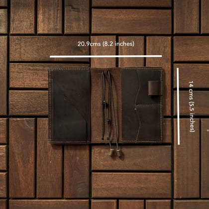 Cola Brown TBC Travellers Journal + Docket | Passport-Leather Cover Only