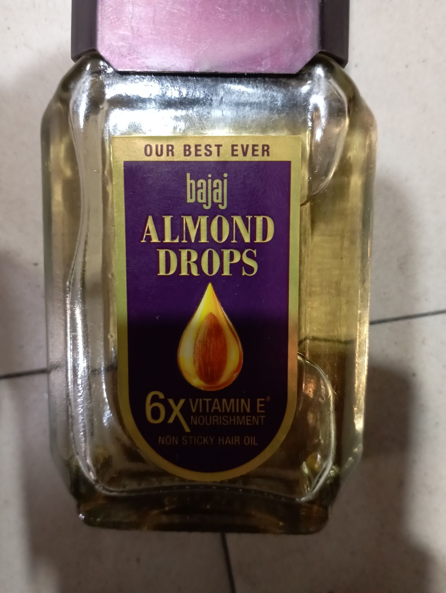Bajaj Almond Drops Vitamin e Nourishment Non sticky hair oil 