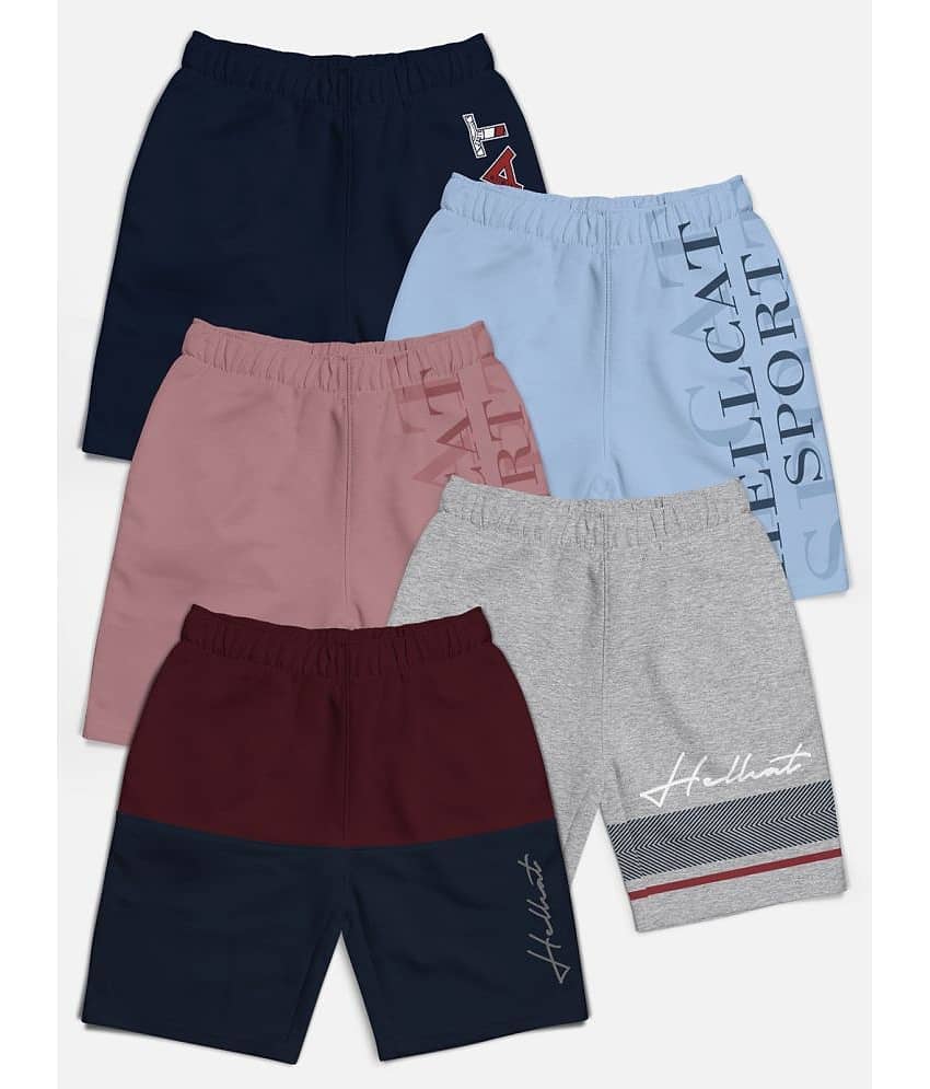 HELLCAT Pack of 5 Cotton Blend Shorts For Boys ( Multi Color )
