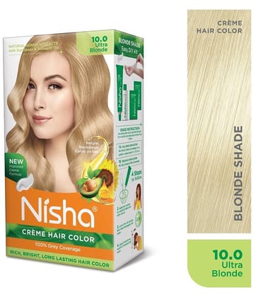 Nisha Creme Hair Color Ultra Blonde 150g Pack of 3, Permanent Hair Colour for Women & Men, Long Lasting Hair Color