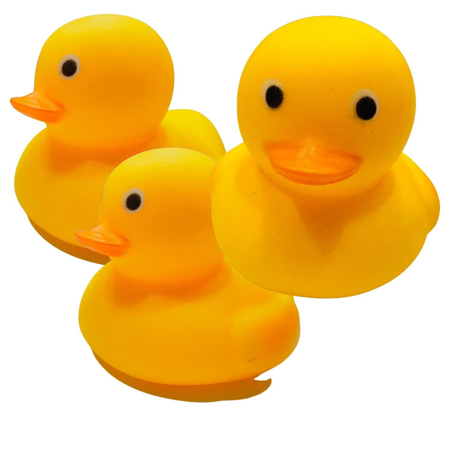 MM TOYS Yellow Duck Squeeze Toy Pack of 3 – BPA Free, Sound Toy, Bath & Handheld Use, Age 0–3, Multicolor