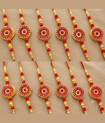 CHARKEE Fancy 12 Bhaiya Bhabhi Rakhi ( Pack of 12 , Multicolour )