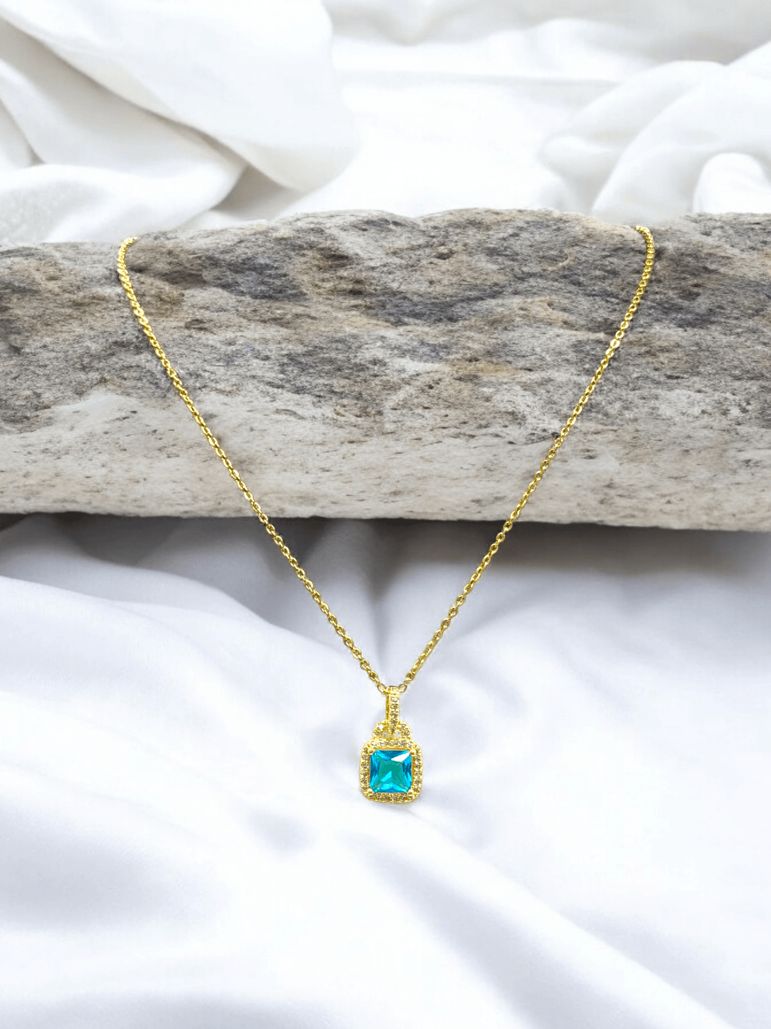Necklace with a Stunning Blue Stone
