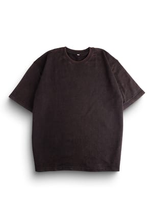 Coal Dust Acid Wash Oversized T-Shirt-S