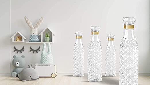Crystal Clear Water Bottle For Fridge, Home Office Gym School | 1000Ml | Set Of 6 Pcs