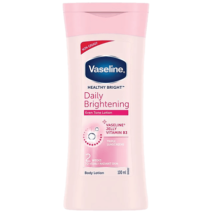 Vaseline Healthy Bright Daily Brightening Even Tone Body Lotion - Radiant Skin + Vaseline Jelly, Vitamin B3, Triple Sunscreens, 100 Ml Vaseline Healthy Bright Daily Brightening Even Tone Body Lotion - Radiant Skin + Vaseline Jelly, Vitamin B3, Triple Sunscreens, 100 Ml