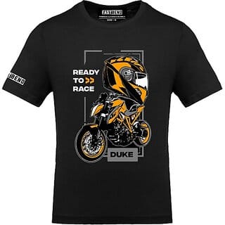 Fastbend Mens Black Printed Cotton Blend Round Neck T-Shirt