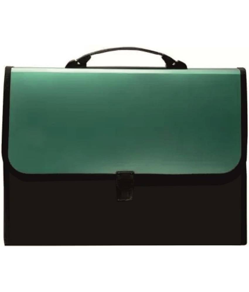 RAVARIYA GRAPHICS Expanding File Folder, Letter Size (Fits A4 Paper) - Green - with 13 Pockets