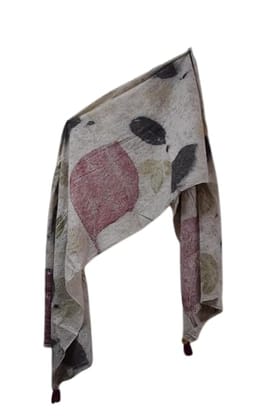 TULIP Traditional Artisians ECO Print Cotton Blend Stole, Mint Green with Floral Paisley Pattern, 180 x 30 cm