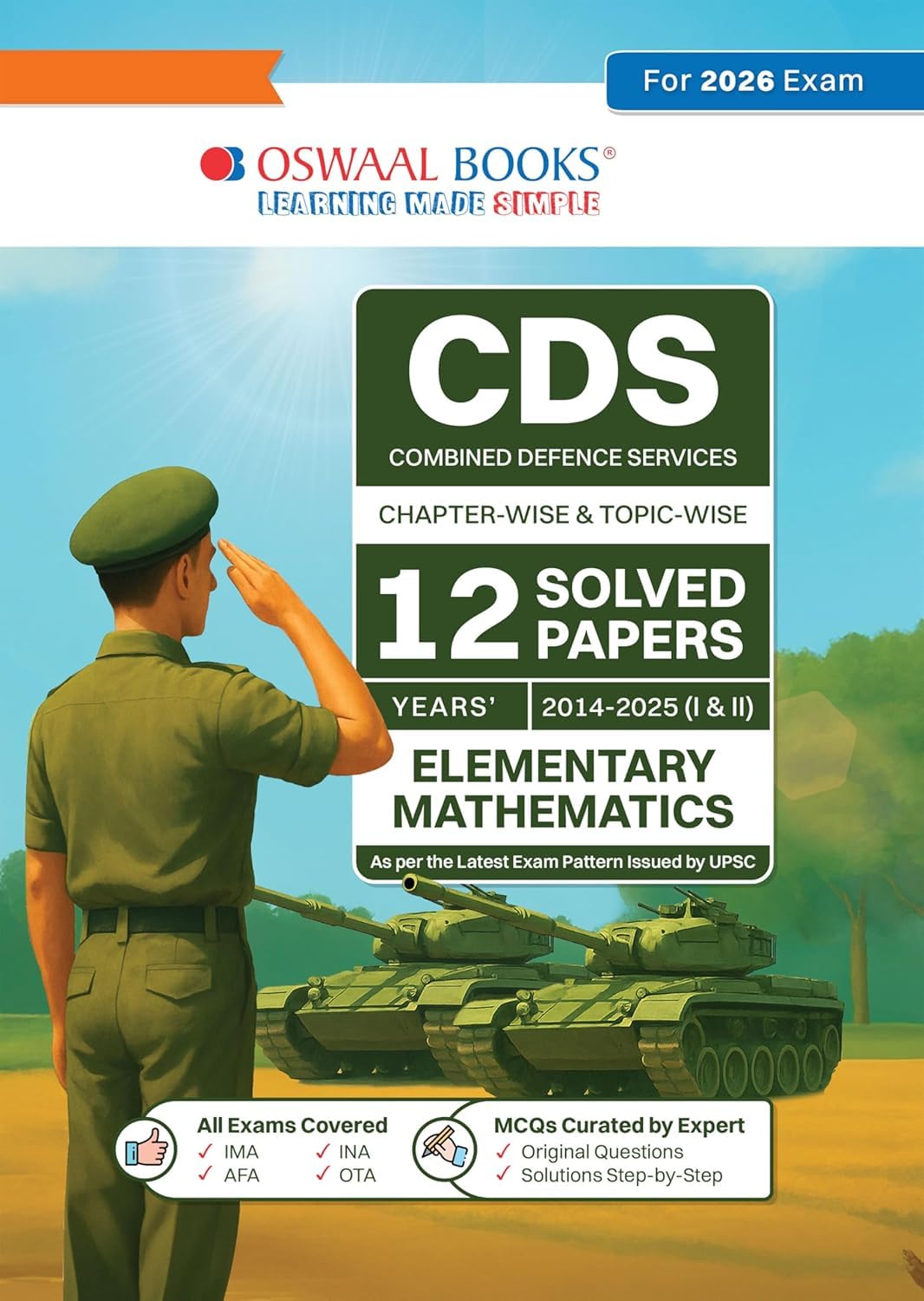 Oswaal CDS Chapter-wise & Topic-wise 12 Years' Solved Papers 2014-2025 (I &II) Elementary Mathematics for latest [Paperback] [Oct 30, 2024] Arihant