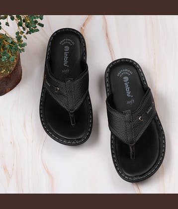 Inblu Black Men's Thong Flip Flop