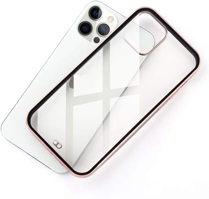 Gold Electroplated Transparent Premium Cover-iPhone 12 Pro  Max