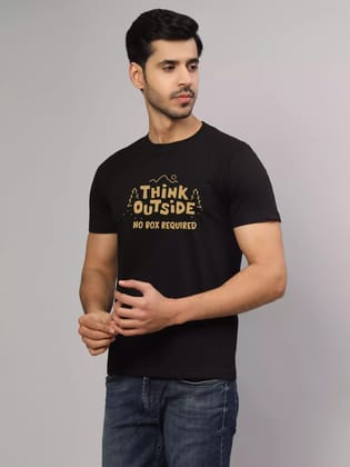 Think Outside - Sukhiaatma Unisex Graphic Printed Black T-shirt-XS-36