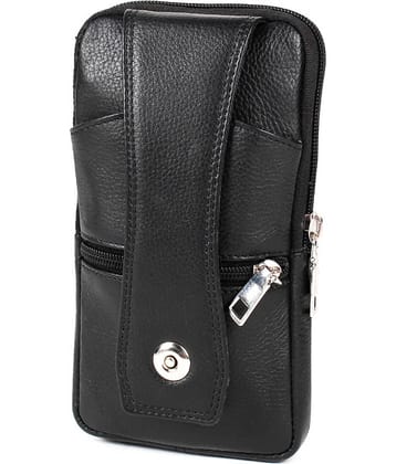 CIMONI Leather Belt Pouch Leather Black Waist Pouch