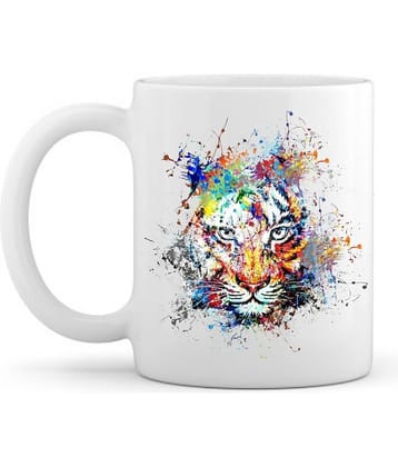 thriftkart Tiger printed mug Ceramic Coffee Mug 1 Pcs 325 mL