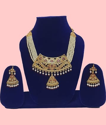 Rhosyn Gold Alloy Necklace Set ( Pack of 1 )