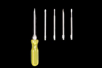 FAIRBIZPS 5-in-1 Magnetic Screwdriver Set with Tester  Slotted, Phillips & Poker Tips | Durable Steel Blades with Non-Slip Grip Handle | Multipurpose Toolkit for Home & Office Use