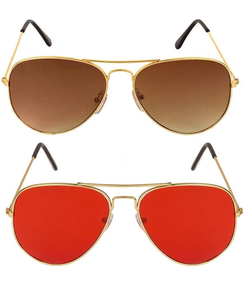 Kanny Devis - Gold Pilot Sunglasses ( Pack of 2 )