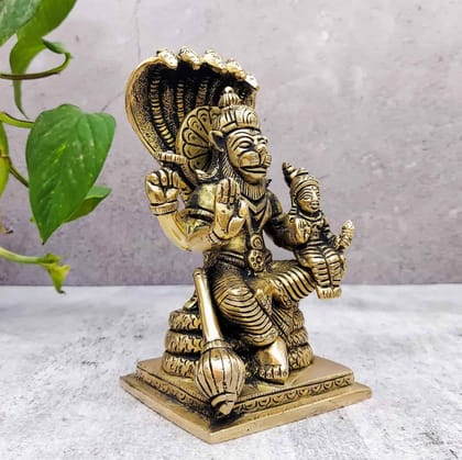 Brass Super Fine Lakshmi Narasimha Idol - 5.8 inch Height | Auspicious Brass Lakshmi Narasimha Sculpture Brass Super Fine Lakshmi Narasimha Idol - 5.8 inch Height | Auspicious Brass Lakshmi Narasimha Sculpture