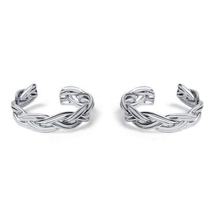 Silver Braid Sterling Silver Toe Ring for Women