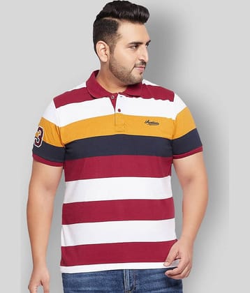 AUSTIVO Pack of 1 Cotton Blend Regular Fit Striped Half Sleeves Men's Polo T Shirt ( Multicolor )