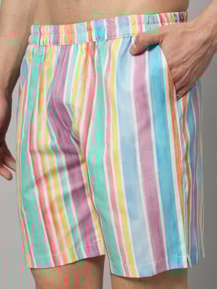 Stripe Printed Men Boxer | Pure Cotton Mens Shorts | Innerwear Boxers | Men Boxer With Pocket (OTLMB13)-S