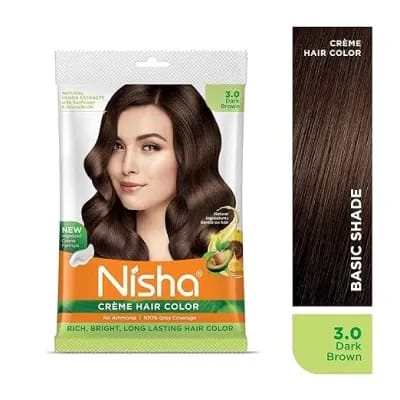 Nisha Cream Color Pouch Dark Brown (20g + 20ml)