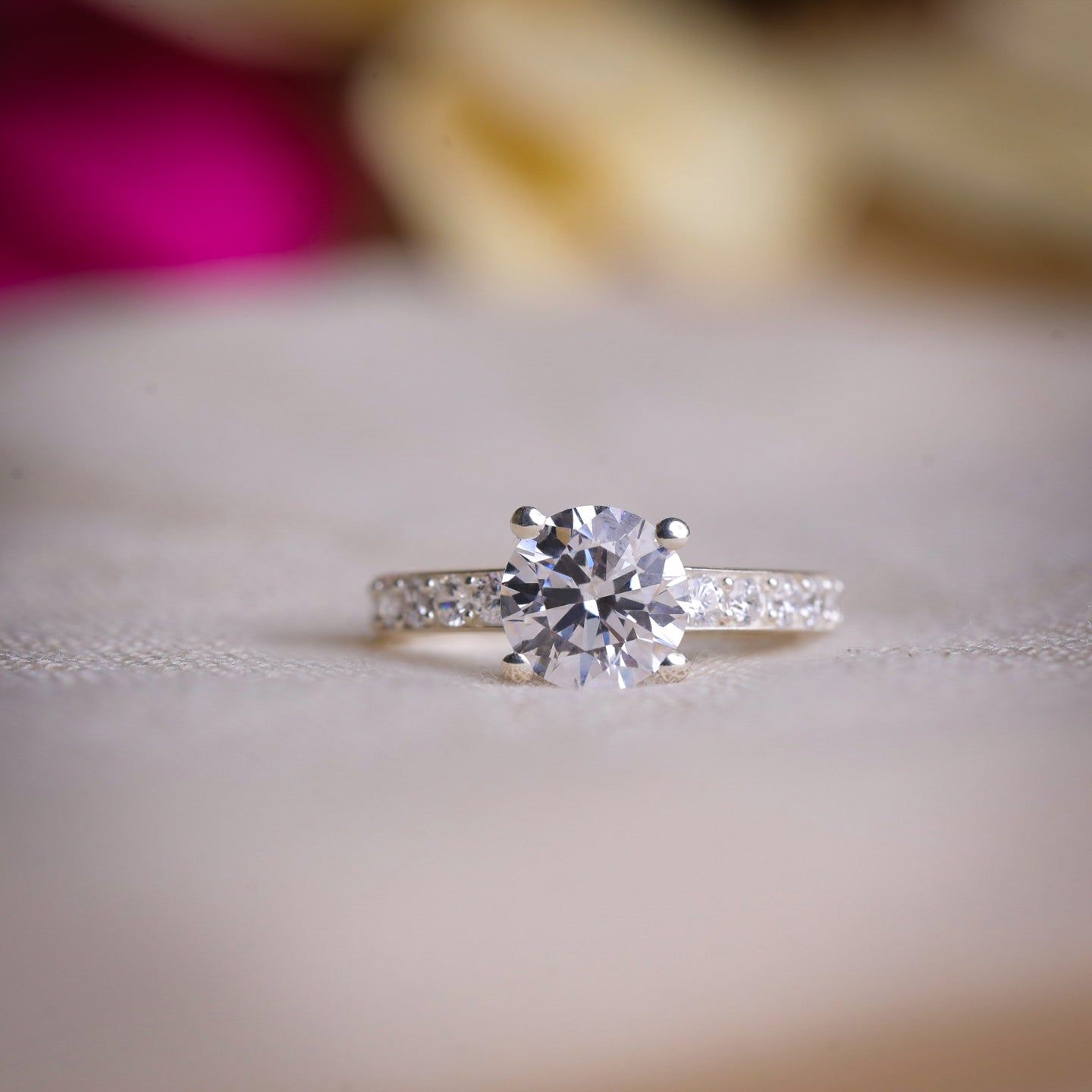Crystal Zirconia Sterling Silver Ring-5