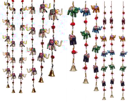 DreamKraft Paper Mache Elephant Door Hanging (96 cm, Multicolor)