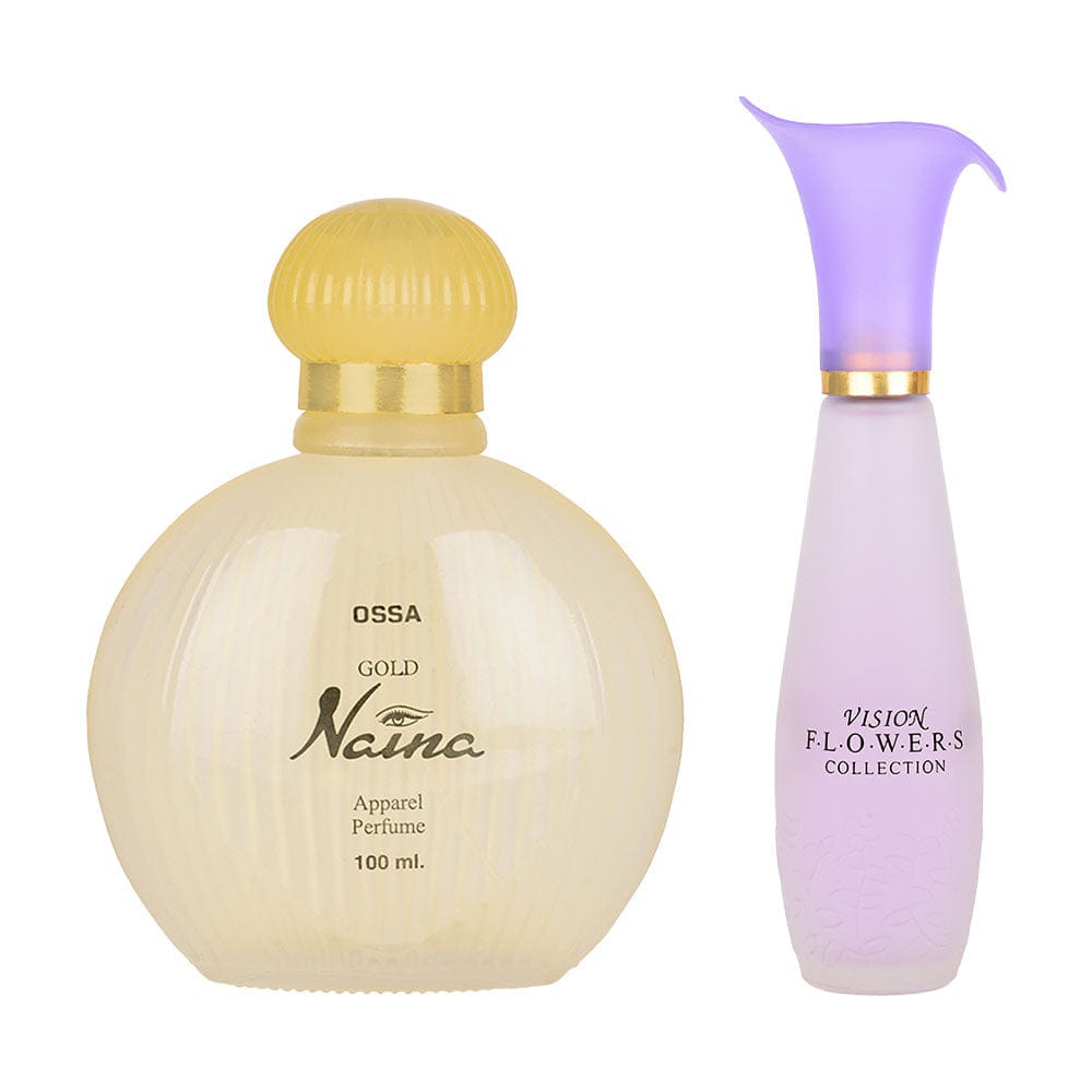 Ossa Vision Flower Apparel Perfume 110ml & Gold Naina Apparel Perfume 100ml Ossa Vision Flower Apparel Perfume 110ml & Gold Naina Apparel Perfume 100ml - 110ml + 100ml