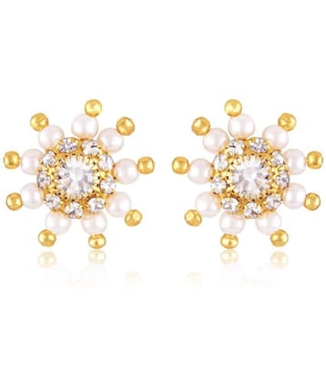 VIVASTRI White Stud Earrings ( Pack of 1 ) - White