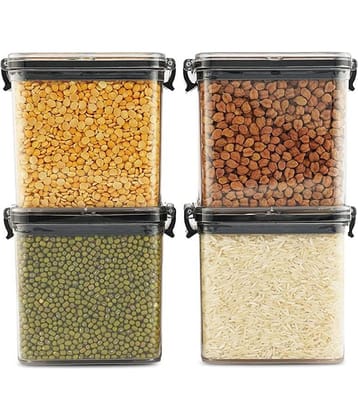 Anshri Storage Container Polyproplene Transparent Dal Container ( Set of 4 )