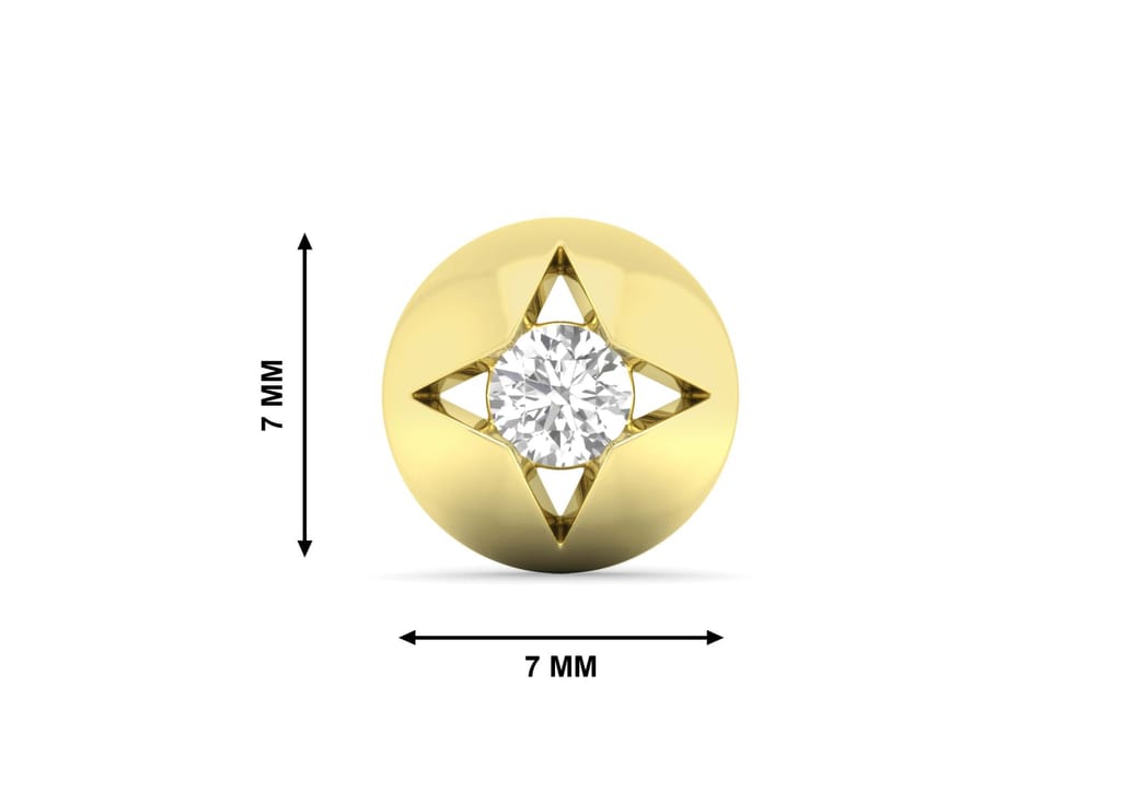Radiant Starburst Ear Stud For Him (1 Pc Only)