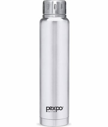 Pexpo 500ml 24 Hrs Hot and Cold Flask, Cameo Vacuum insulated Bottle (Pack of 1, Silver )