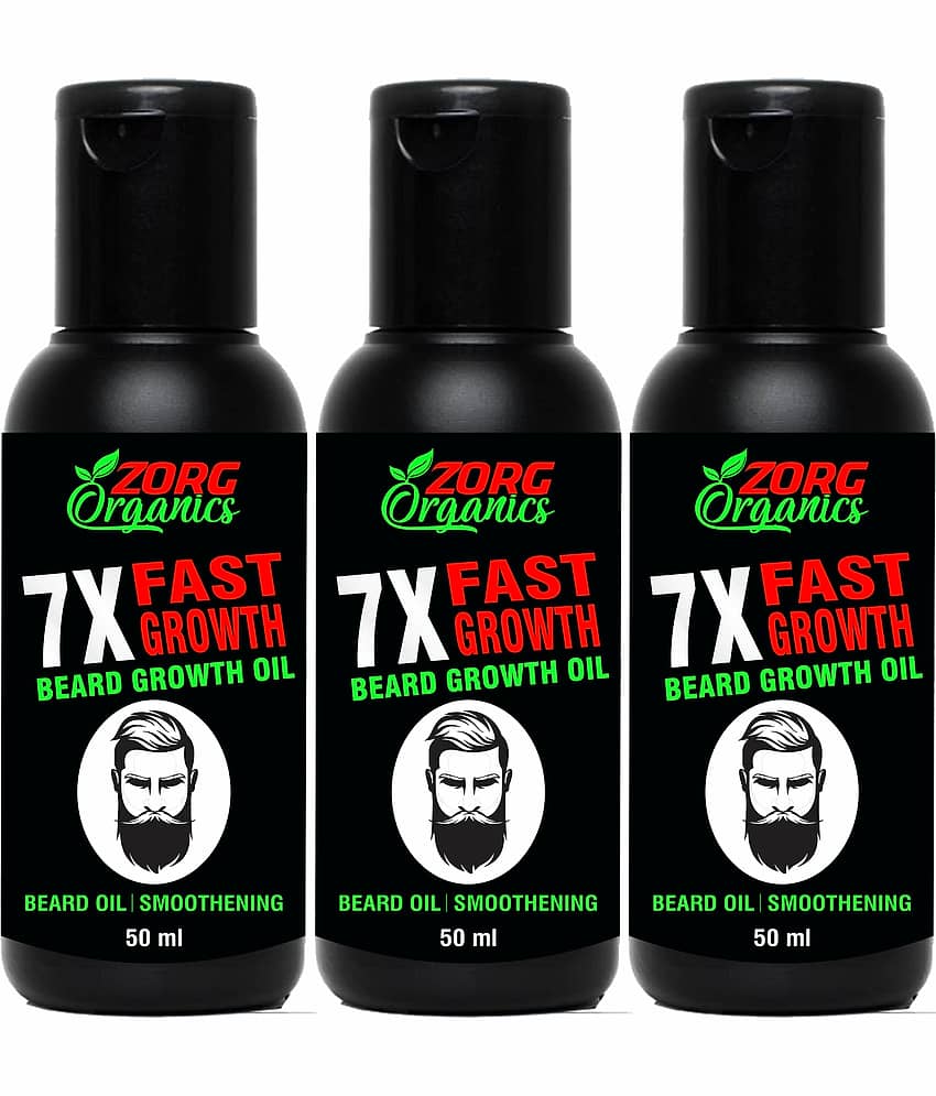 Zorg Organics 7X Growth Beard Oil Hair Oil 150 ml Pack of 3