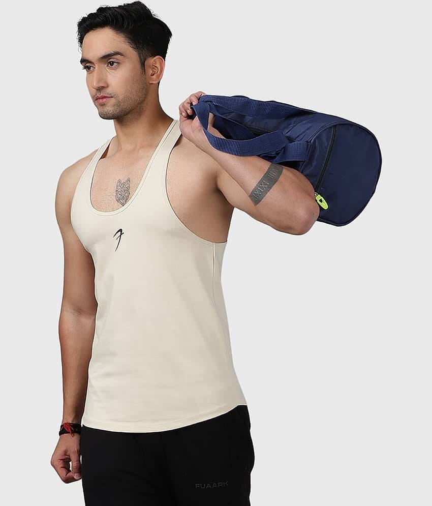 Fuaark Pack of 1 Cotton Gym Vest For Men ( Beige )